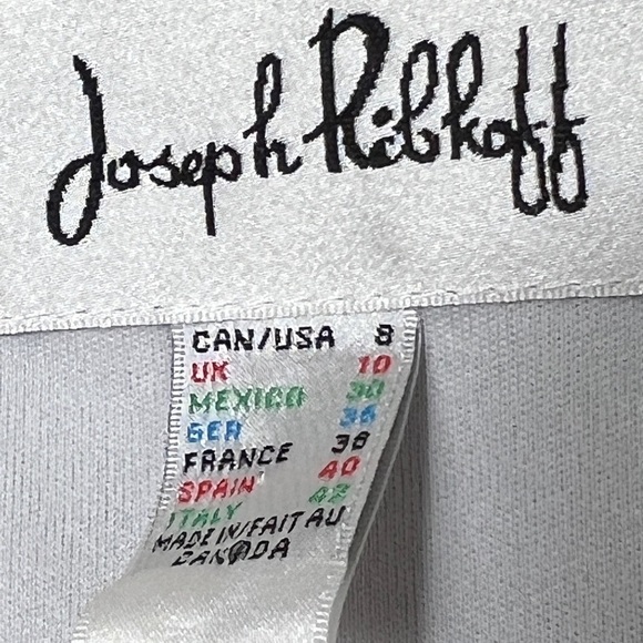 EUC Joseph Ribkoff Dress Multicolor Floral Striped Ruched Side Size 8 - Picture 11 of 11